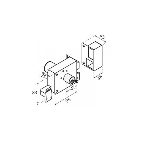 CERRADURA PHILLIPS 715 CLASICA DERECHA SOBREPONER