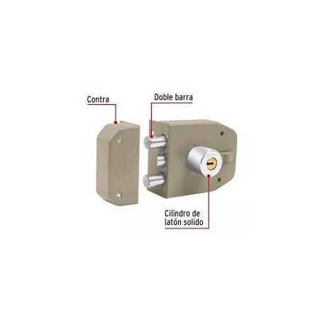 CERRADURA MANIJA RECAMARA GRANITO NIQUEL SATINADO  DEXTER 6636