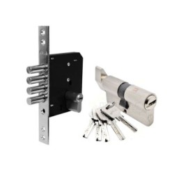 CERRADURA TESA RB100 T60 NIQUEL 4 BULONES Y RESBALON NIQUEL SATINADO