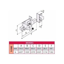 CERRADURA PHILLIPS X-1100 CROMO BARRA 2 PASOS
