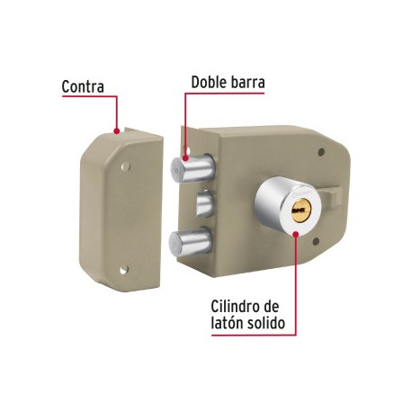 CERRADURA HERMEX CS- 90D DERECHA 2 BARRAS CLASICA 43482