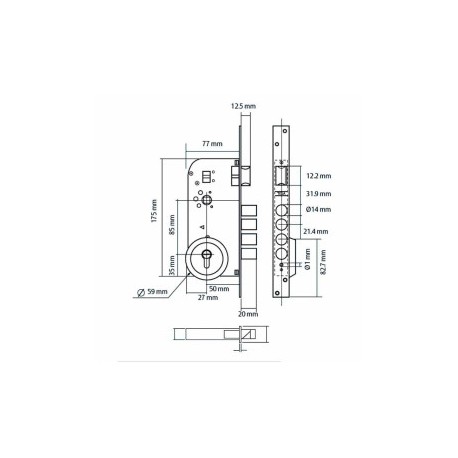 JALADERA TIPO H 90 CM INOX CENTROS 50 CM AXCENT